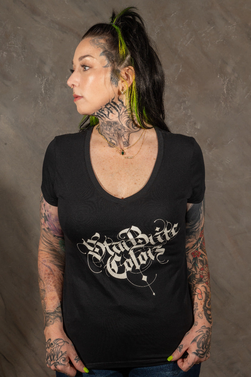 StarBrite T-Shirt V Neck Black - tommys supplies